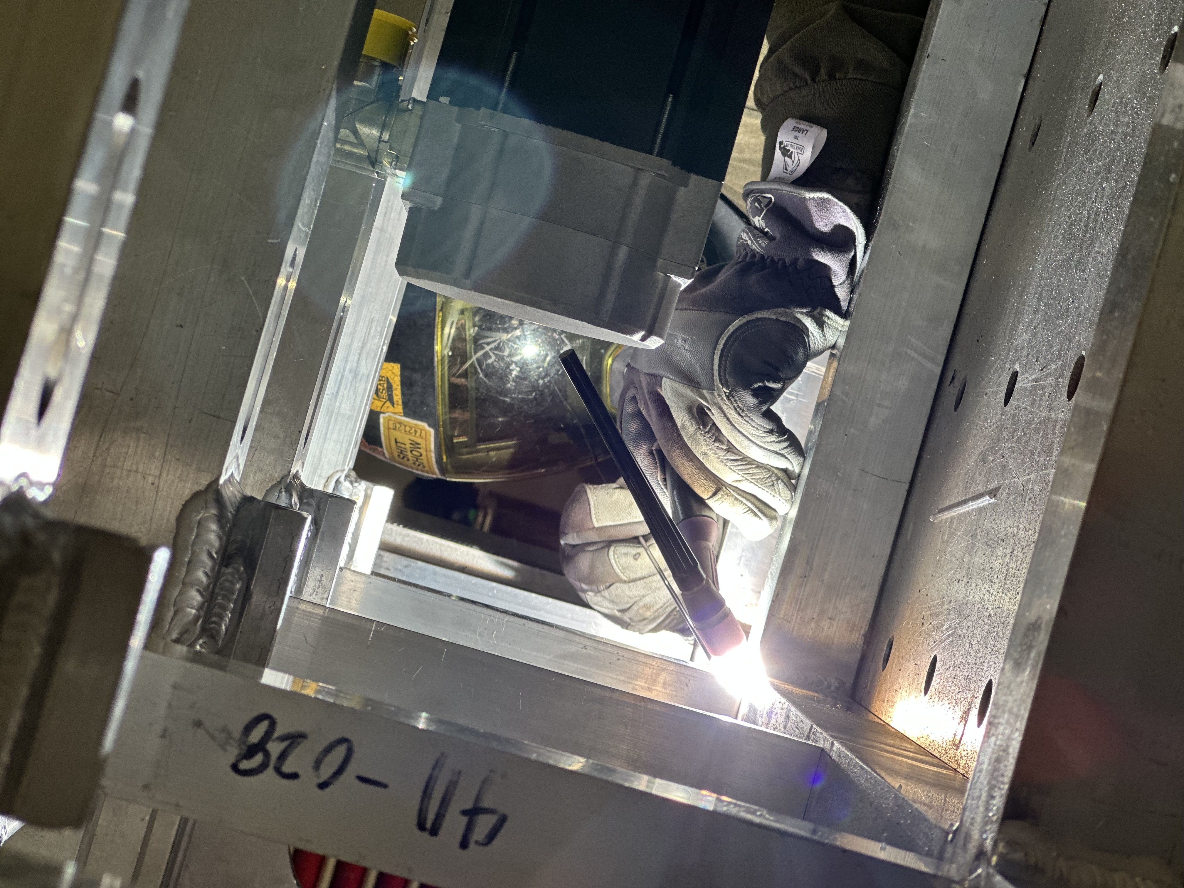 person welding